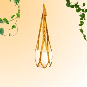 Suspension florale en Macramé Orange