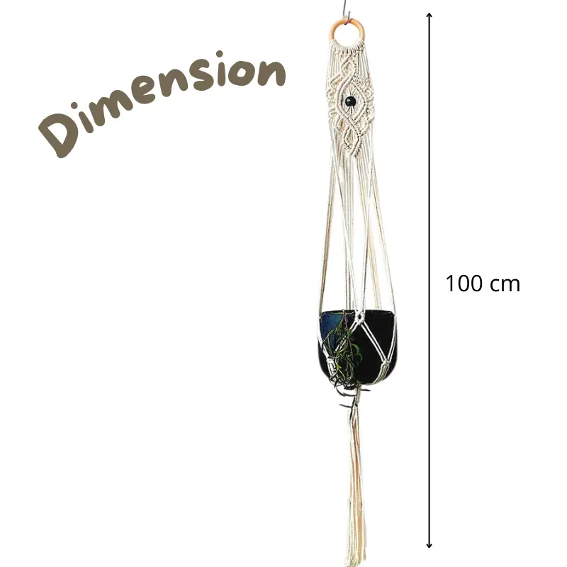 Tresse Murale Macramé avec Perle Émeraude – Image 2