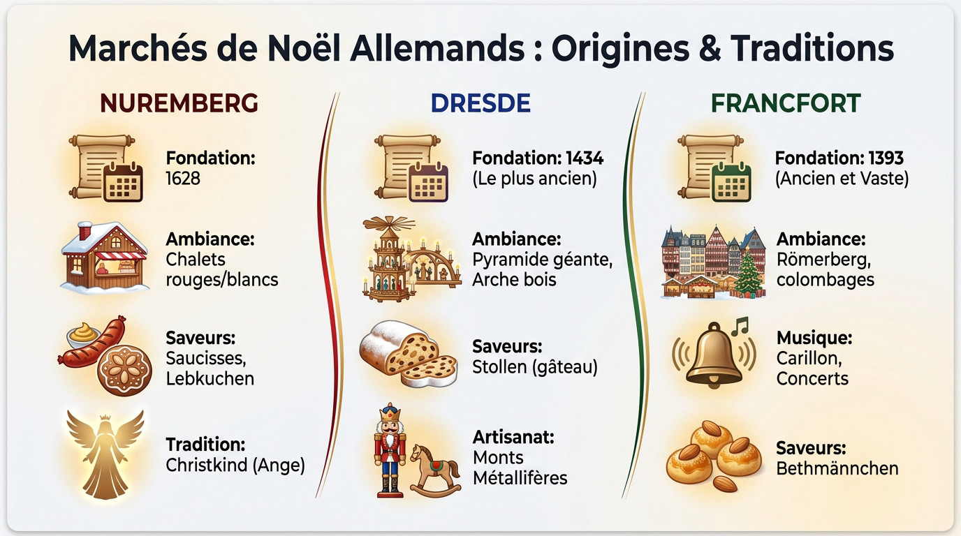 Ambiance traditionnelle et illuminations féeriques sur un marché de Noël historique en Allemagne